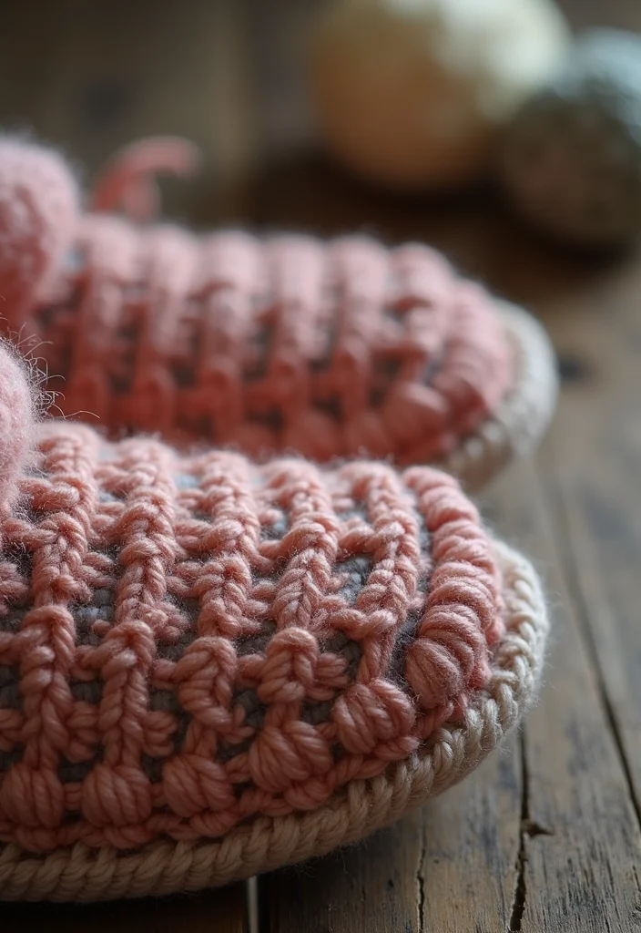 Crochet Slippers Free Pattern: Step-by-Step Guide to Cozy Footwear with 22 Creative Designs - 18. Layered Textured Slippers