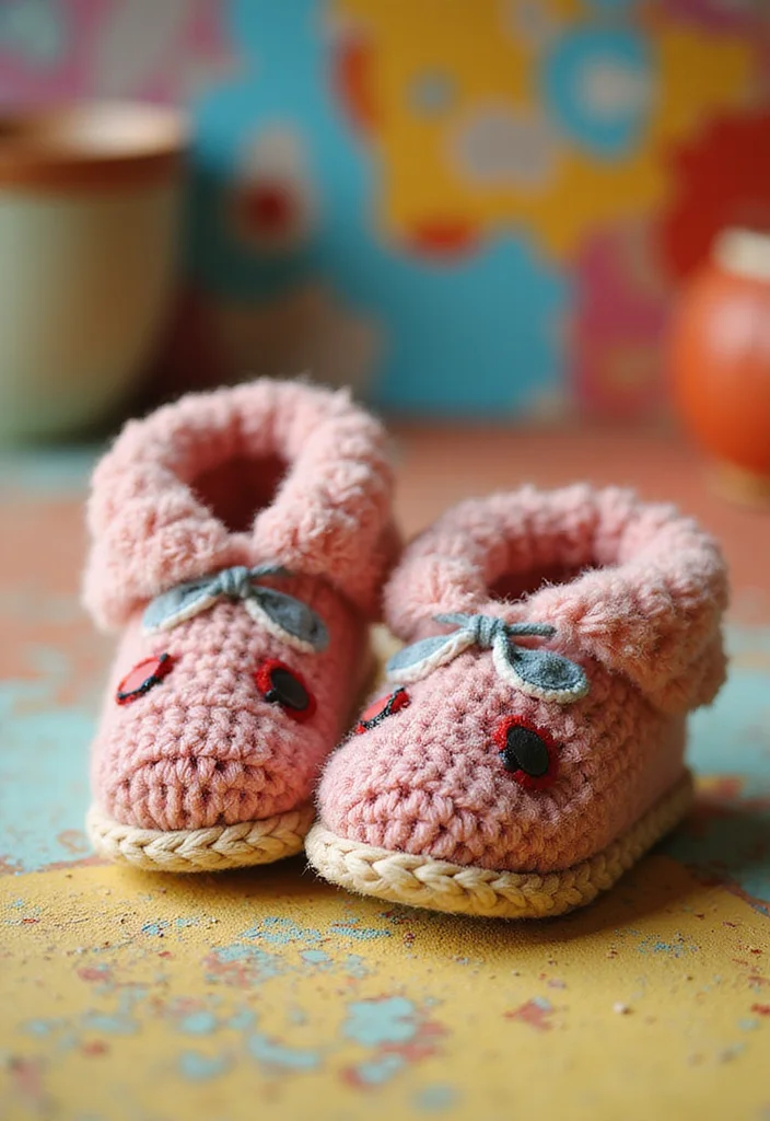 Crochet Slippers Free Pattern: Step-by-Step Guide to Cozy Footwear with 22 Creative Designs - 22. Fun Pattern Play Slippers