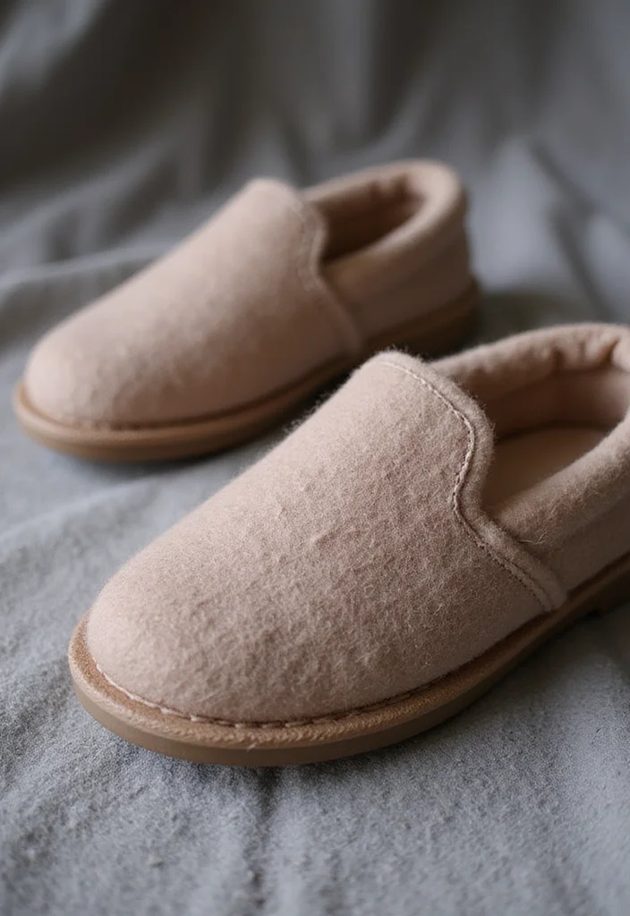 Crochet Slippers Free Pattern: Step-by-Step Guide to Cozy Footwear with 22 Creative Designs - 3. Felted Wool Slippers