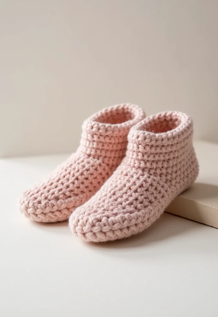 Crochet Slippers Free Pattern: Step-by-Step Guide to Cozy Footwear with 22 Creative Designs - 6. Simple Slip-On Slippers