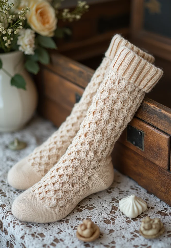 Crochet Socks Free Pattern: Easy Guide to Handmade Socks with 22 Fun Designs - 15. Vintage Inspired Socks