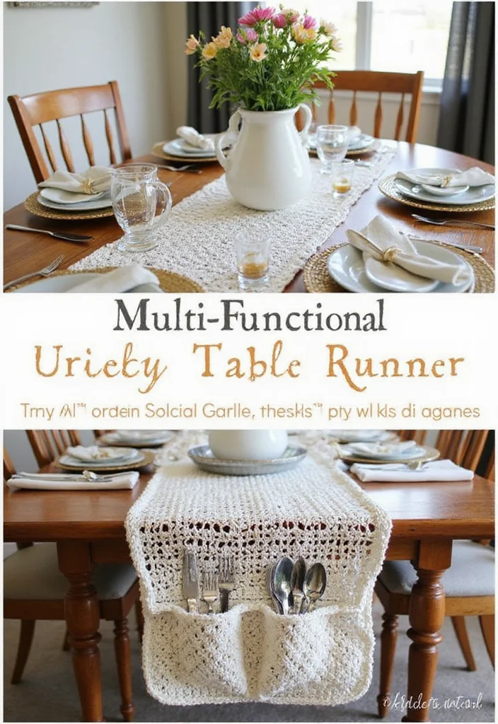 Crochet Table Runner Pattern: Step-by-Step Guide to Stylish Table Decor with 22 Inspiring Examples - 14. Multi-Functional Crochet Runner