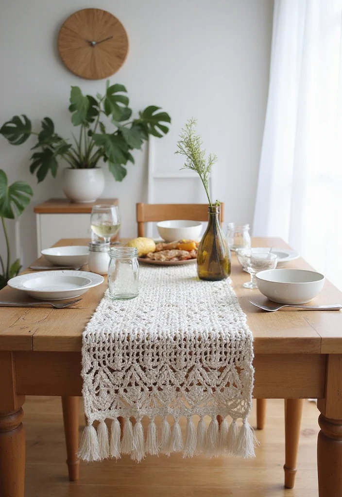 Crochet Table Runner Pattern: Step-by-Step Guide to Stylish Table Decor with 22 Inspiring Examples - 22. Sustainable Yarn Table Runner