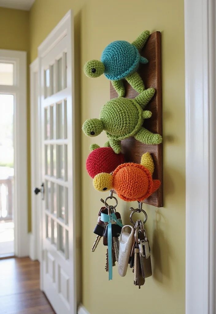 Crochet Turtle Pattern Free: Step-by-Step Guide to Charming Turtle Designs with 22 Inspirations - 19. Crochet Turtle Key Rack
