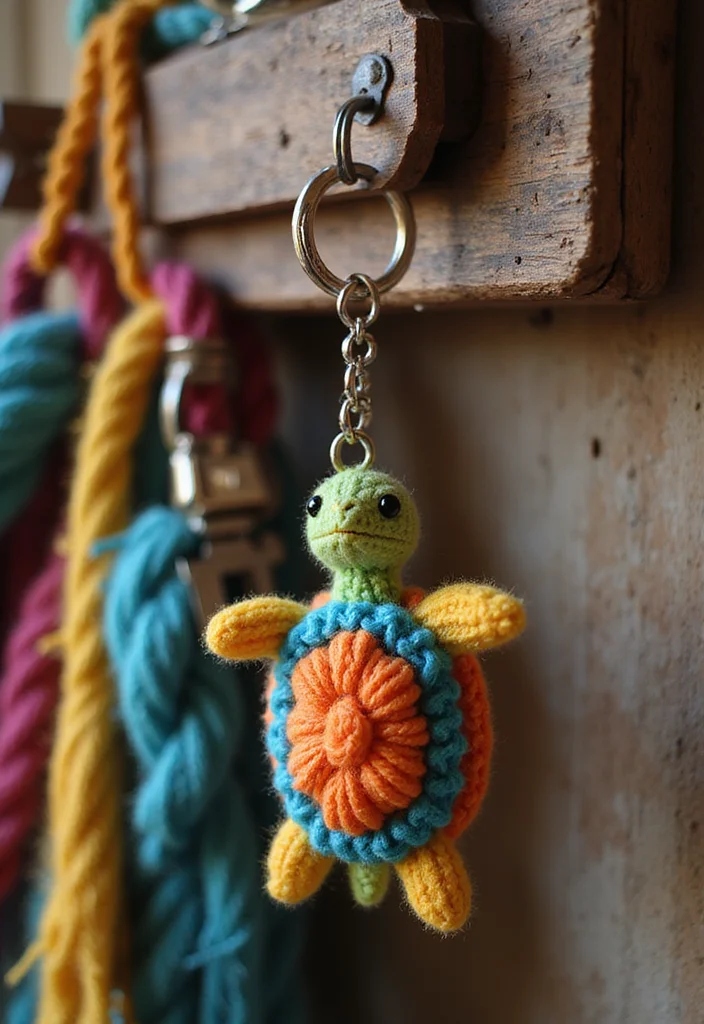 Crochet Turtle Pattern Free: Step-by-Step Guide to Charming Turtle Designs with 22 Inspirations - 2. Mini Baby Turtle Keychain