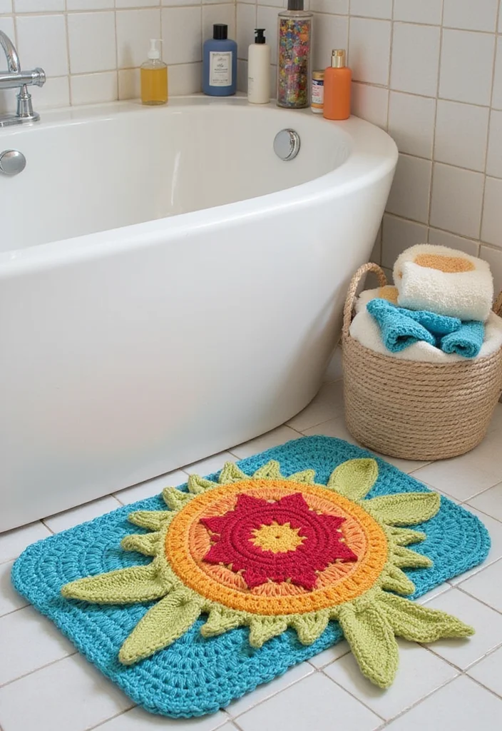 Crochet Turtle Pattern Free: Step-by-Step Guide to Charming Turtle Designs with 22 Inspirations - 20. Turtle Bath Mat
