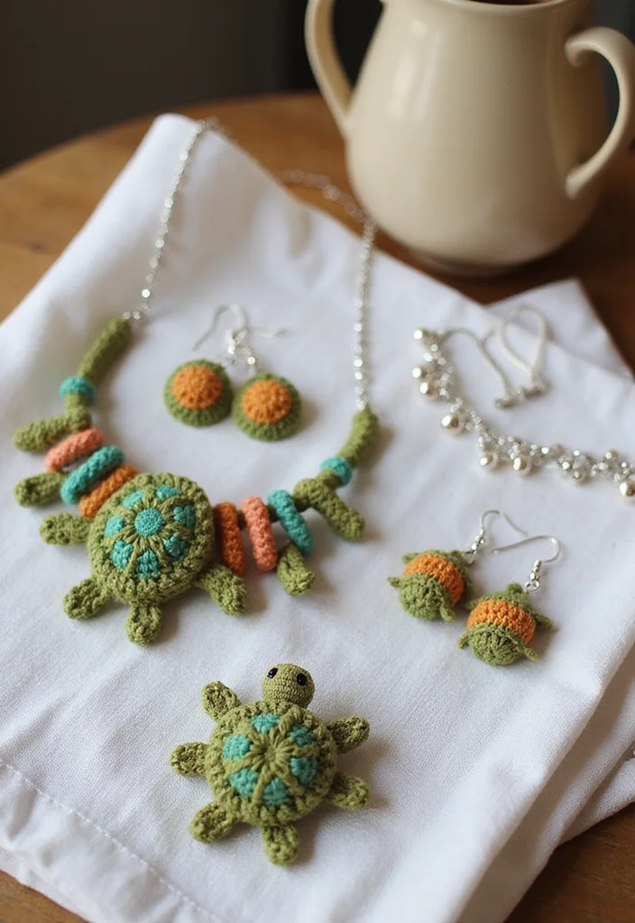 Crochet Turtle Pattern Free: Step-by-Step Guide to Charming Turtle Designs with 22 Inspirations - 22. Turtle-Themed Jewelry