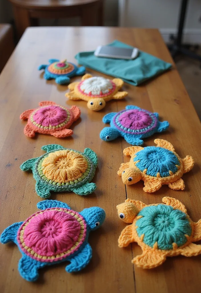 Crochet Turtle Pattern Free: Step-by-Step Guide to Charming Turtle Designs with 22 Inspirations - 7. Turtle Coasters