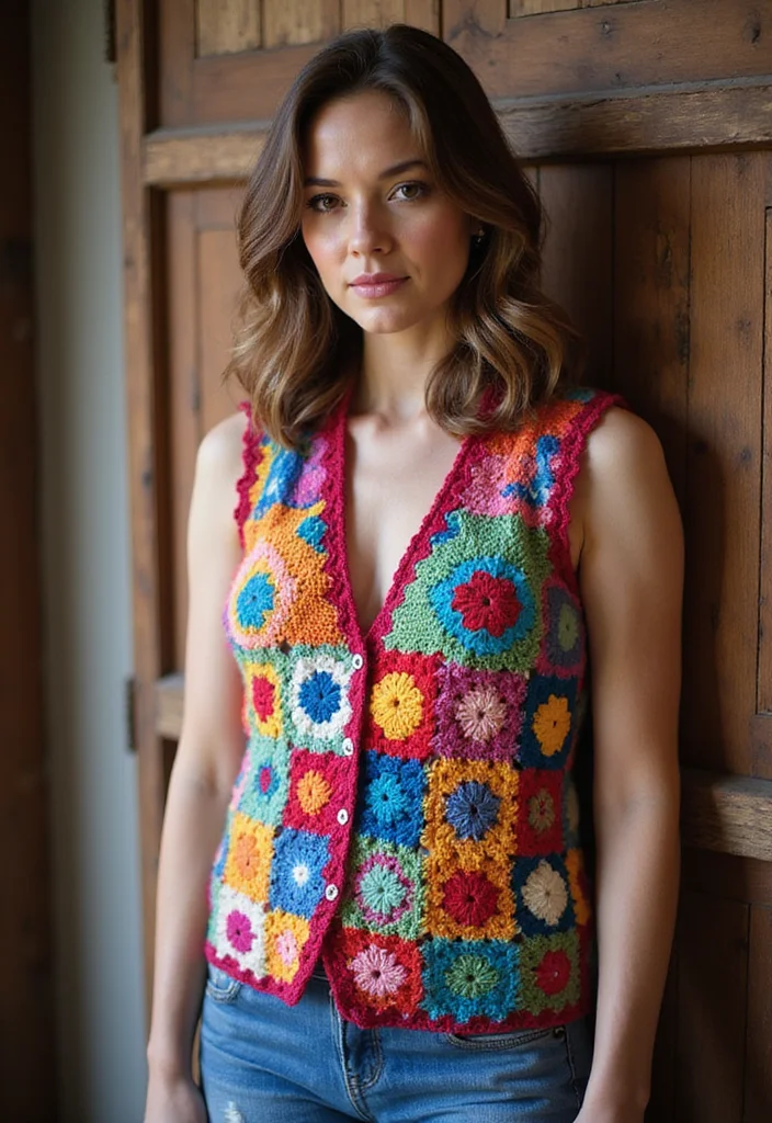 Crochet Vest Pattern Free: A Complete Guide to Stylish Layers with 22 Creative Examples - 1. The Classic Granny Square Vest