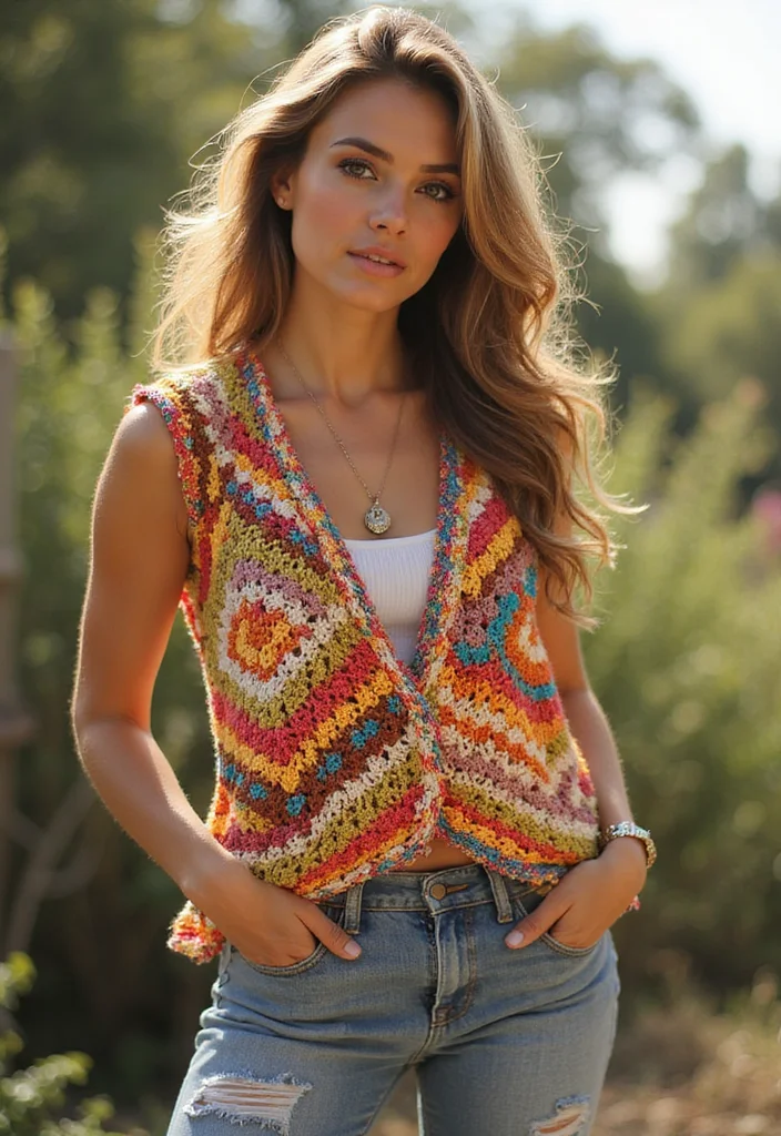 Crochet Vest Pattern Free: A Complete Guide to Stylish Layers with 22 Creative Examples - 10. Festival Ready Vest