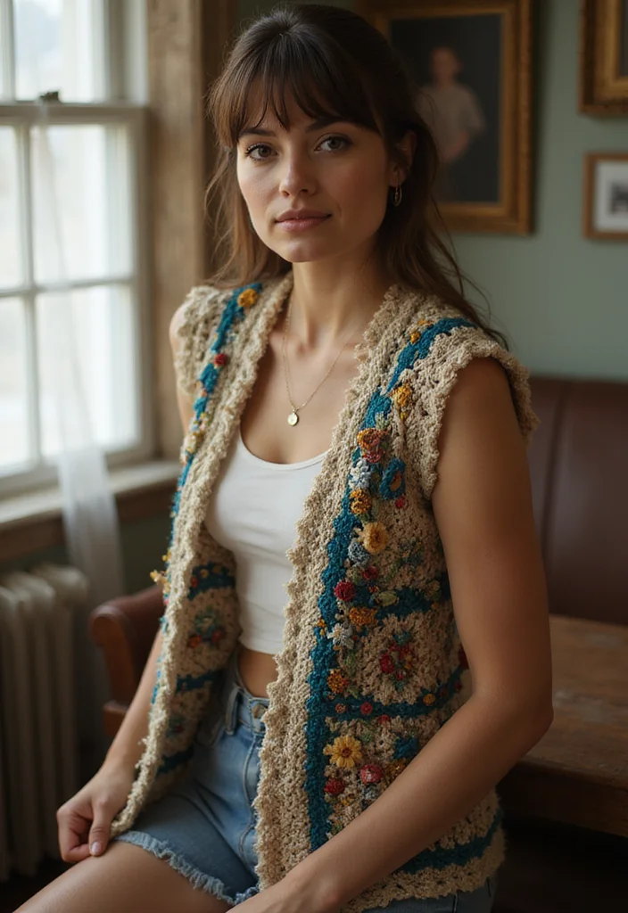 Crochet Vest Pattern Free: A Complete Guide to Stylish Layers with 22 Creative Examples - 11. Vintage Inspired Vest