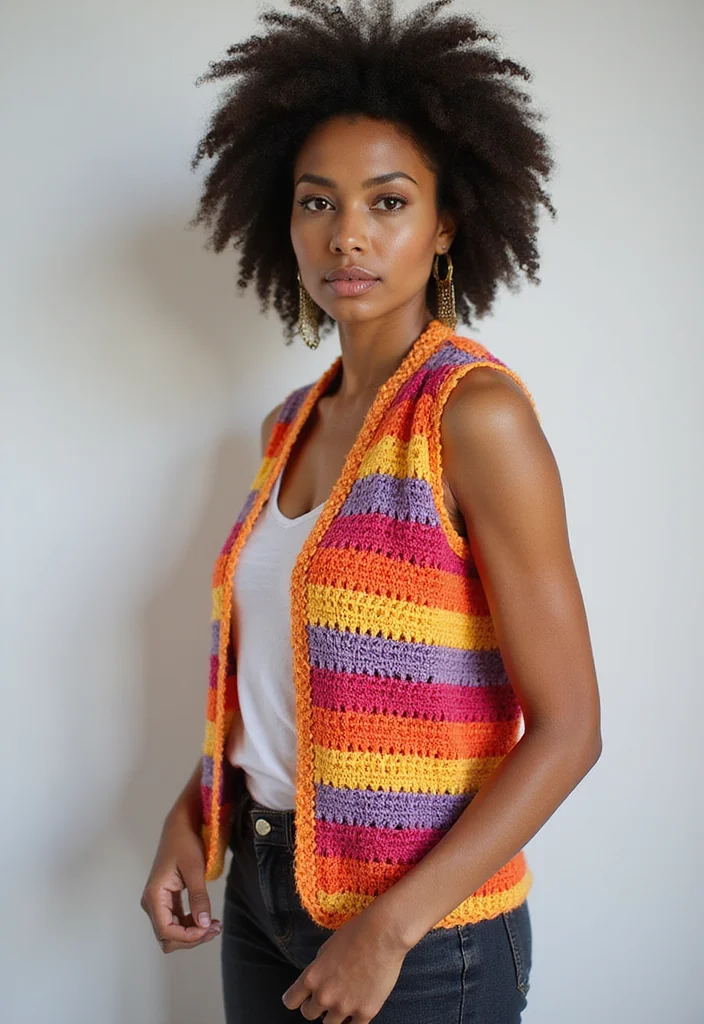 Crochet Vest Pattern Free: A Complete Guide to Stylish Layers with 22 Creative Examples - 7. Color Block Vest