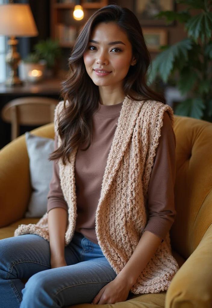 Crochet Vest Pattern Free: A Complete Guide to Stylish Layers with 22 Creative Examples - 9. Oversized Chunky Vest