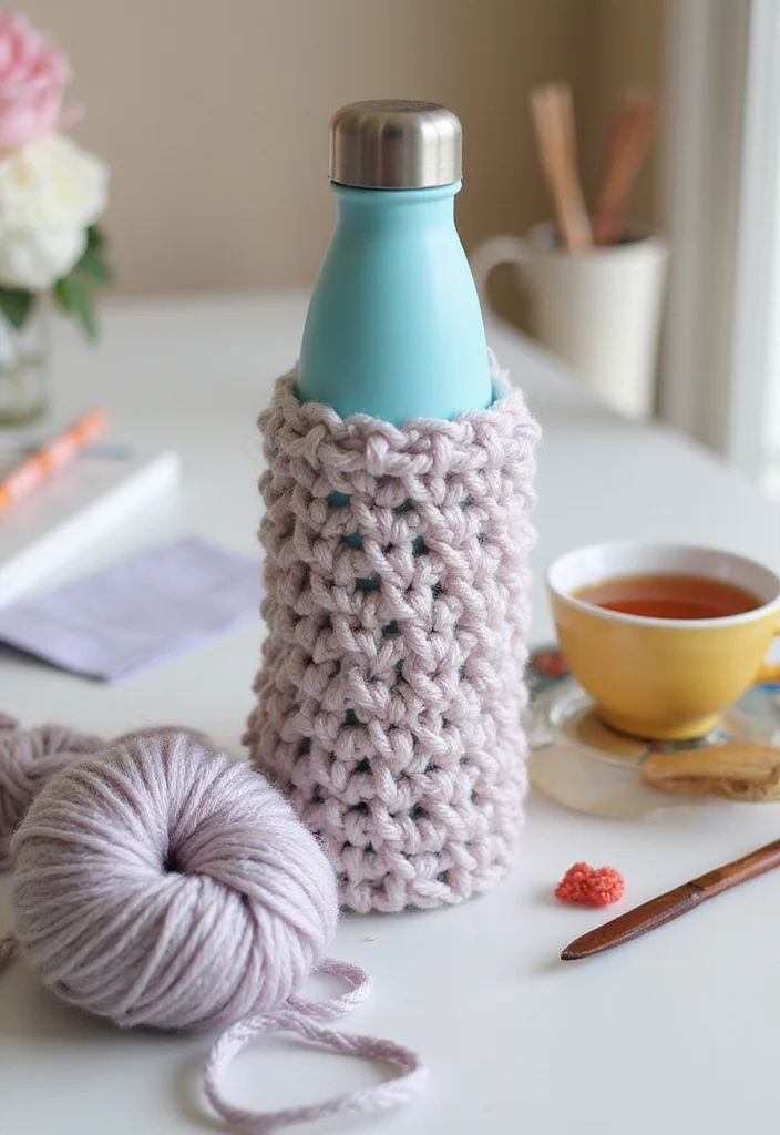Crochet Water Bottle Holder: Handy and Stylish Holders with 22 Creative Ideas - 11. Quick and Easy Projects