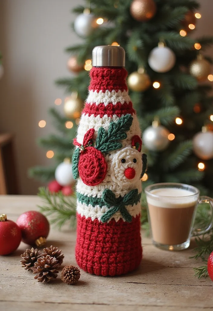 Crochet Water Bottle Holder: Handy and Stylish Holders with 22 Creative Ideas - 13. Cozy Winter Style