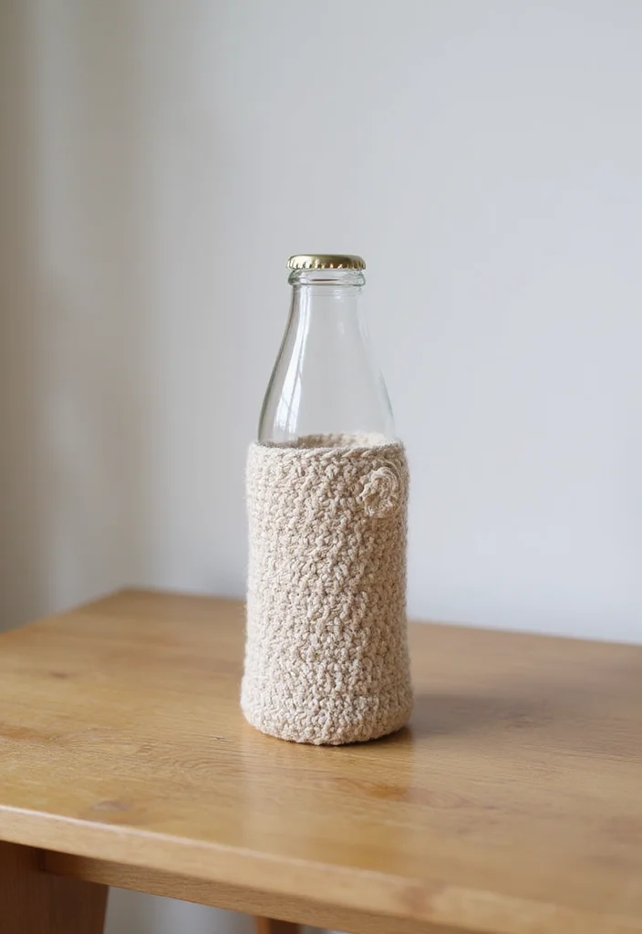 Crochet Water Bottle Holder: Handy and Stylish Holders with 22 Creative Ideas - 5. Simple and Minimalist