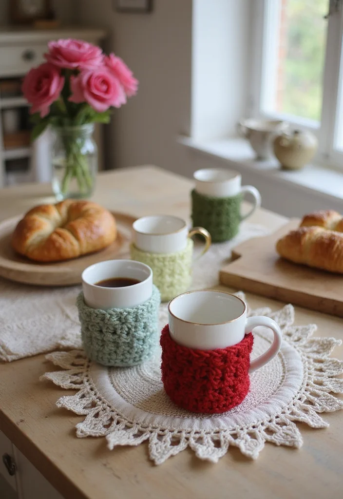 Cute Things to Crochet: Fun Guide for Adorable Creations - 18. Sweet Crochet Mugs