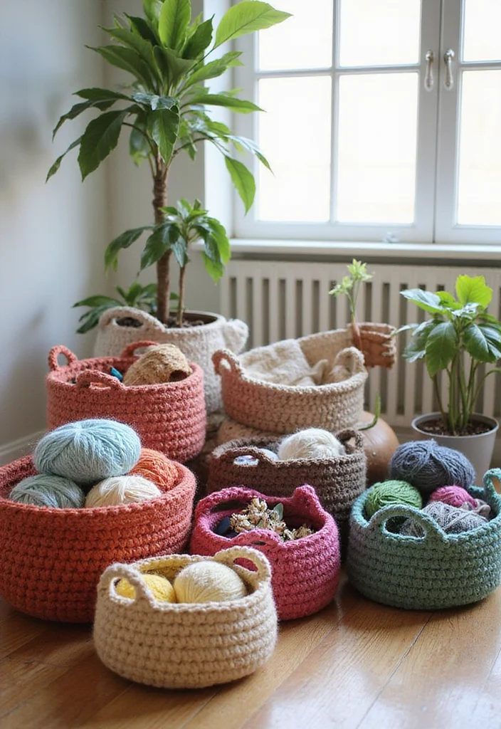 Cute Things to Crochet: Fun Guide for Adorable Creations - 6. Playful Crochet Baskets