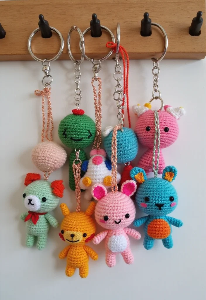 Cute Things to Crochet: Fun Guide for Adorable Creations - 8. Delightful Crochet Keychains