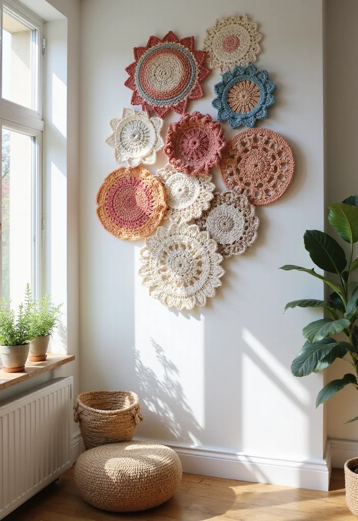 Cute Things to Crochet: Fun Guide for Adorable Creations - 9. Fun Crochet Wall Art