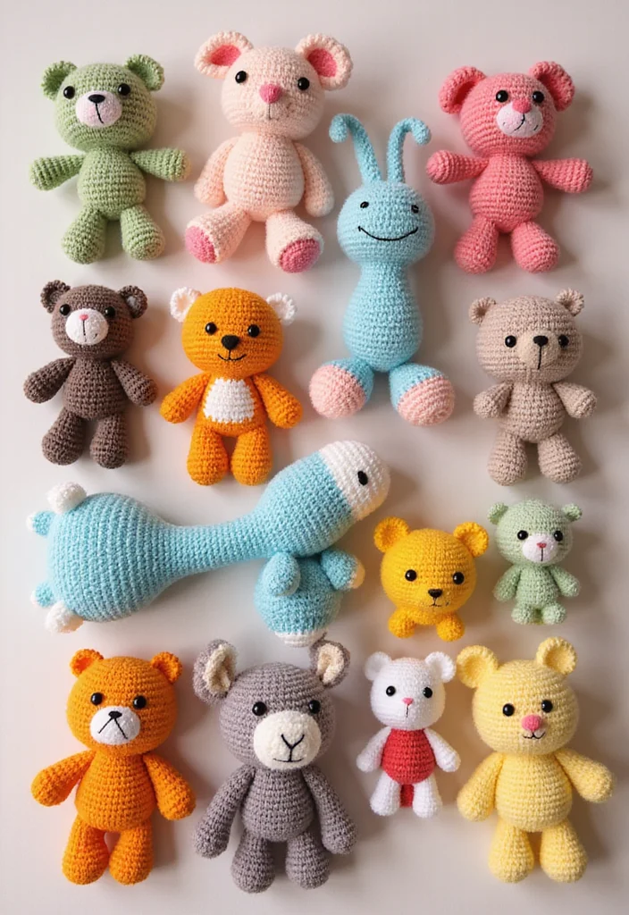 Easy Beginner Crochet Patterns: Friendly Guide to Start Crafting with 22 Fun Projects - 19. Cute Crochet Animals