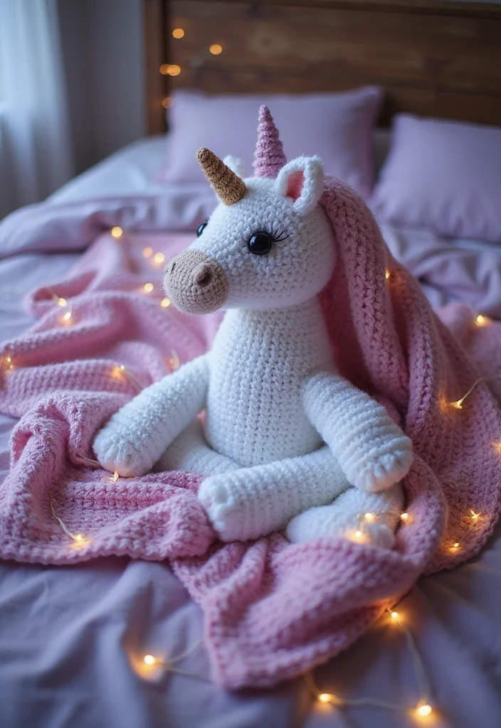 Easy Crochet Baby Blanket: Simple Step-by-Step Guide with 22 Cozy Designs - 22. The Magical Unicorn Blanket