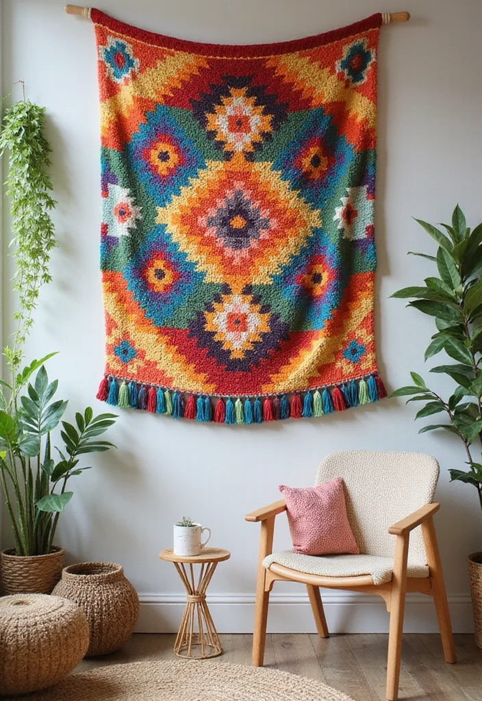 Easy Tapestry Crochet Patterns: Friendly Guide to Colorful Projects with 22 Inspiring Designs - 1. Colorful Wall Hangings