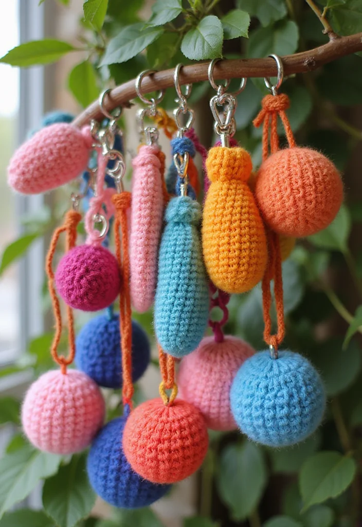 Easy Tapestry Crochet Patterns: Friendly Guide to Colorful Projects with 22 Inspiring Designs - 10. Fun Keychains