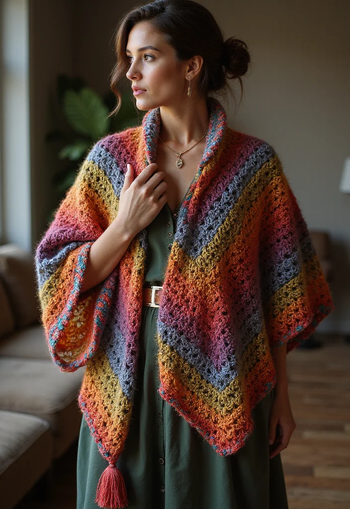 Easy Tapestry Crochet Patterns: Friendly Guide to Colorful Projects with 22 Inspiring Designs - 11. Elegant Shawls