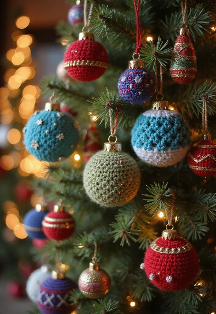 Easy Tapestry Crochet Patterns: Friendly Guide to Colorful Projects with 22 Inspiring Designs - 12. Festive Christmas Ornaments