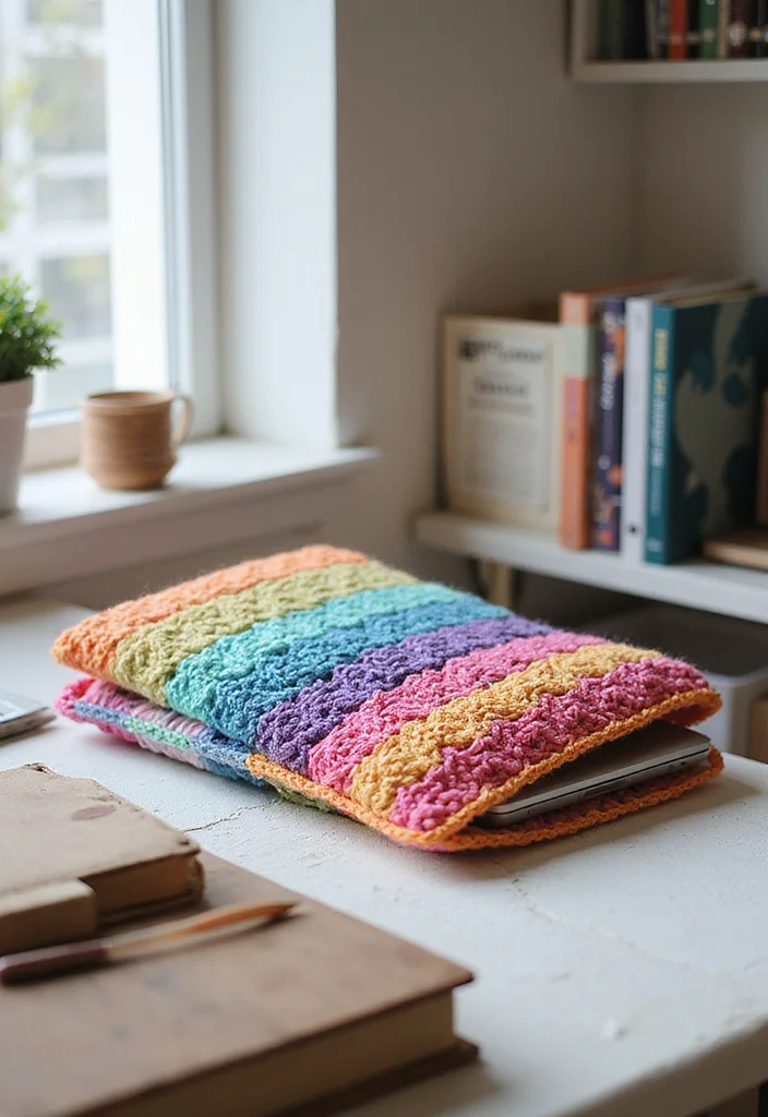 Easy Tapestry Crochet Patterns: Friendly Guide to Colorful Projects with 22 Inspiring Designs - 14. Personalized Laptop Sleeves