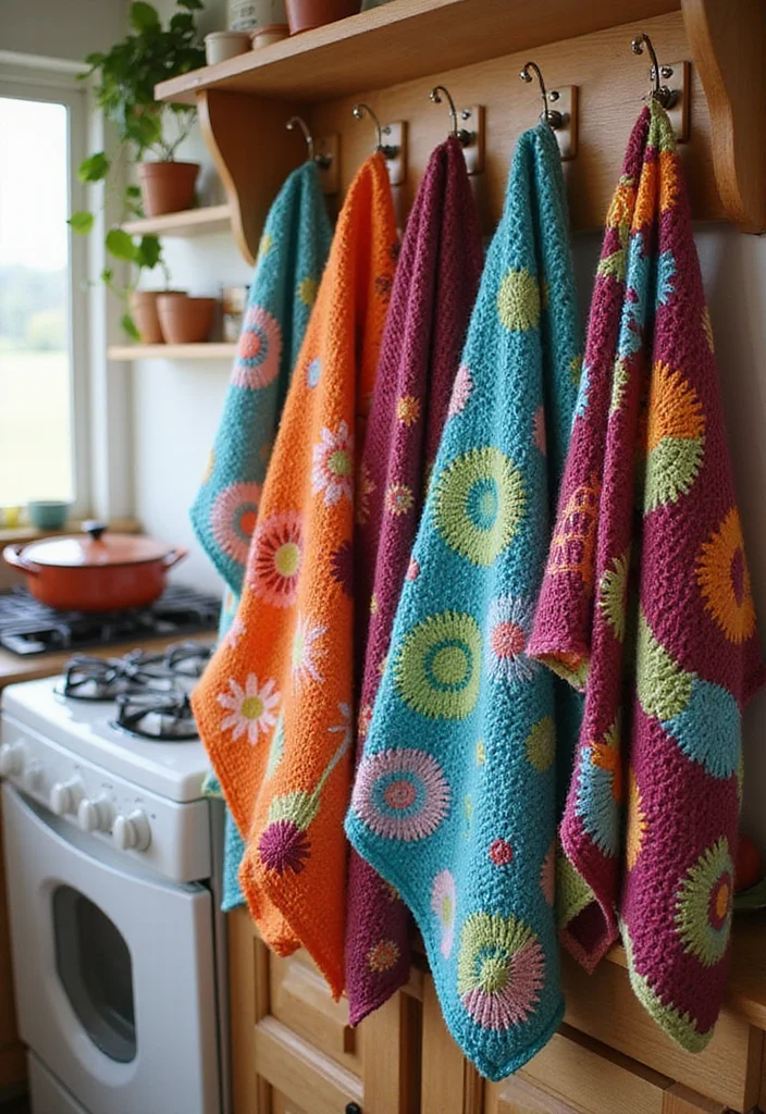 Easy Tapestry Crochet Patterns: Friendly Guide to Colorful Projects with 22 Inspiring Designs - 22. Functional Kitchen Towels