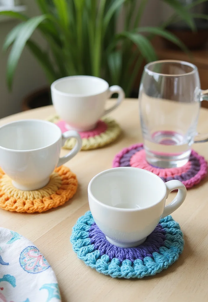 Easy Tapestry Crochet Patterns: Friendly Guide to Colorful Projects with 22 Inspiring Designs - 7. Whimsical Coasters
