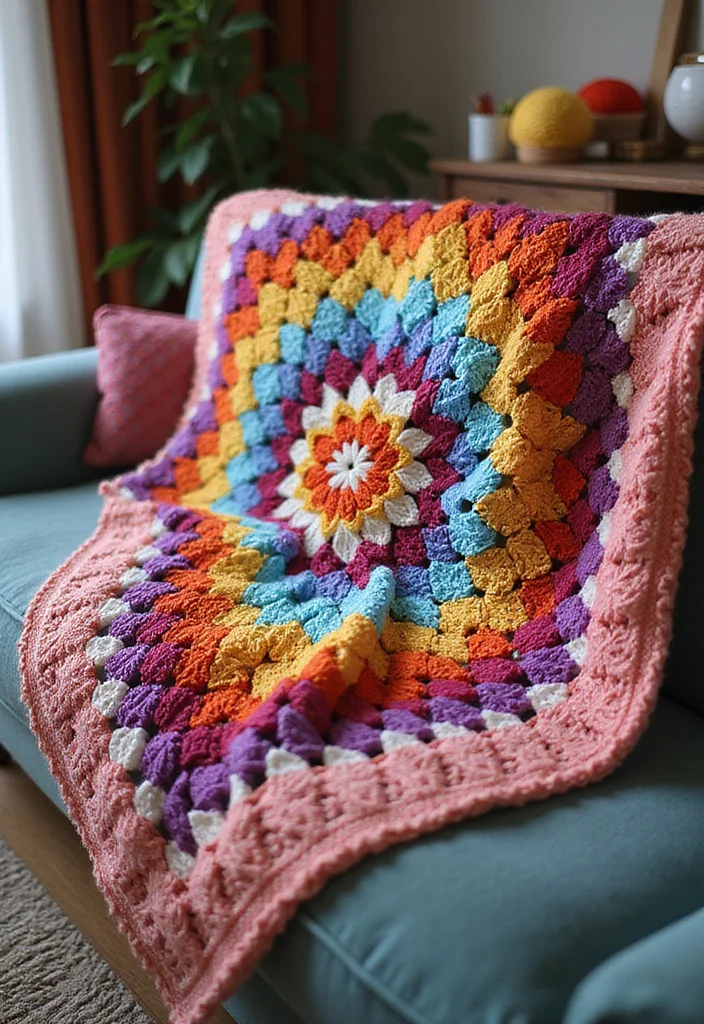 Mosaic Crochet Patterns Free: Easy Guide for Colorful Projects - 1. Cozy Mosaic Blanket