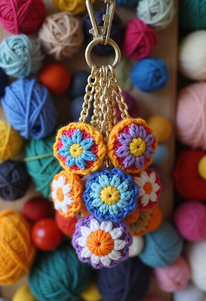 Mosaic Crochet Patterns Free: Easy Guide for Colorful Projects - 10. Mosaic Crochet Keychain