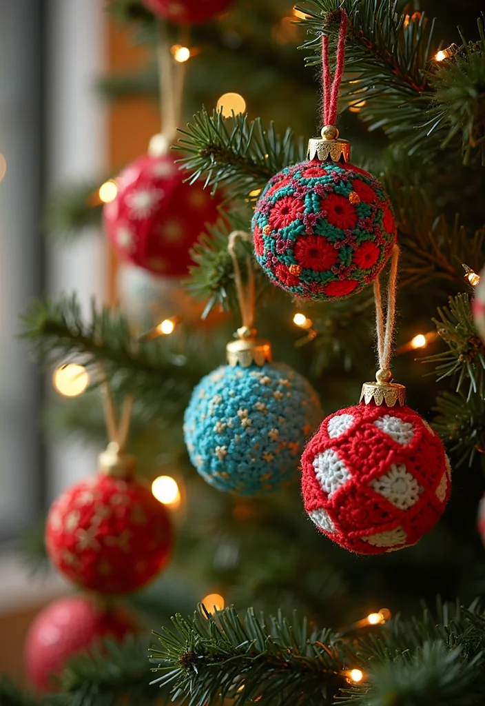 Mosaic Crochet Patterns Free: Easy Guide for Colorful Projects - 14. Mosaic Crochet Christmas Ornaments