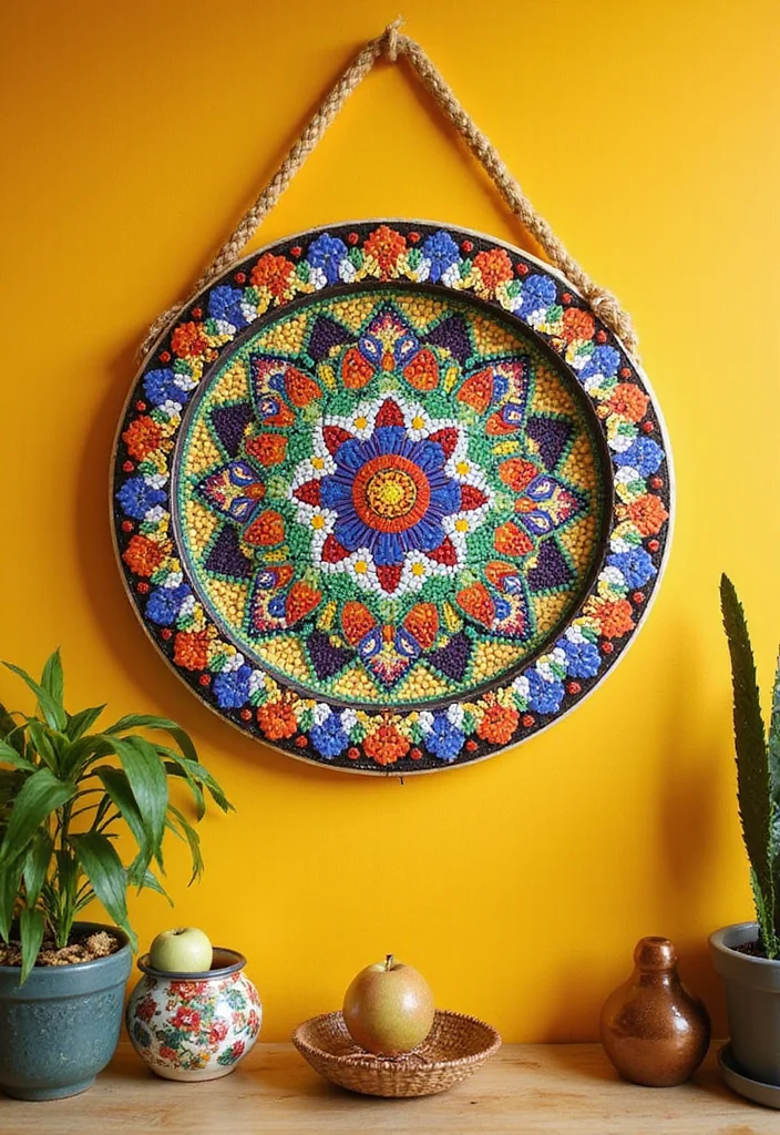 Mosaic Crochet Patterns Free: Easy Guide for Colorful Projects - 2. Colorful Mosaic Wall Hanging