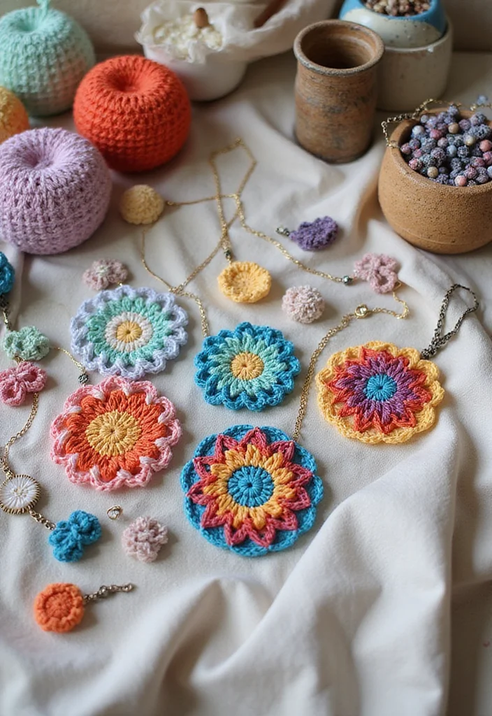 Mosaic Crochet Patterns Free: Easy Guide for Colorful Projects - 20. Mosaic Crochet Jewelry