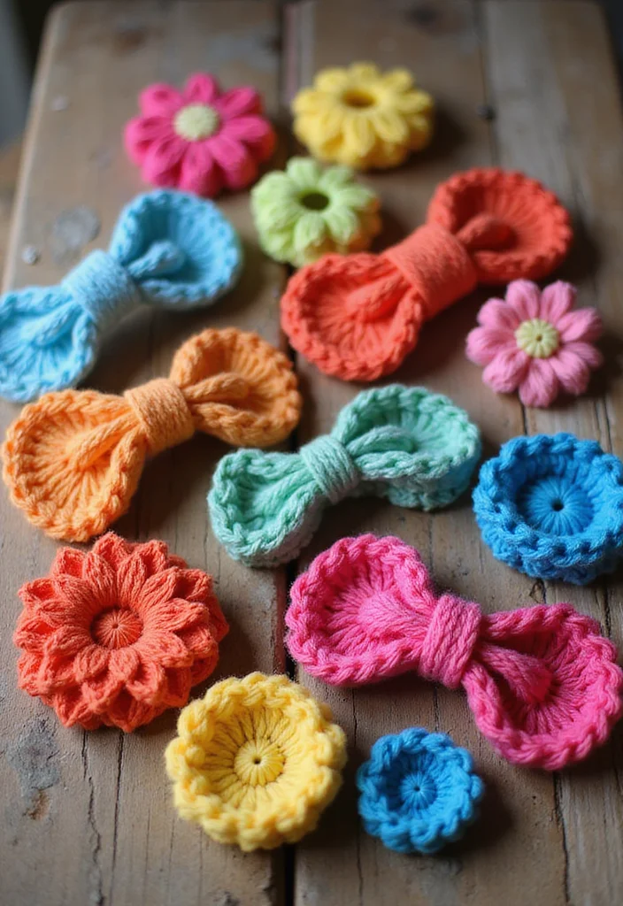 Scrap Yarn Crochet Projects: Eco-Friendly Guide to Fun Creations with 22 Inspiring Examples - 13. Creative Crochet Hair Accessories