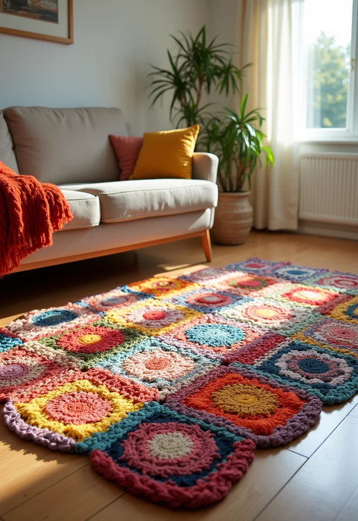 Scrap Yarn Crochet Projects: Eco-Friendly Guide to Fun Creations with 22 Inspiring Examples - 5. Cozy Crochet Rugs