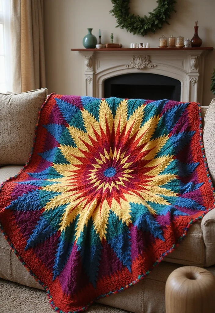 Star Blanket Crochet Pattern: Complete Guide to Celestial-Inspired Blankets with 22 Ideas - 14. Starburst Afghan