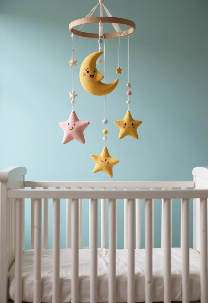 Star Blanket Crochet Pattern: Complete Guide to Celestial-Inspired Blankets with 22 Ideas - 18. Star and Moon Mobile