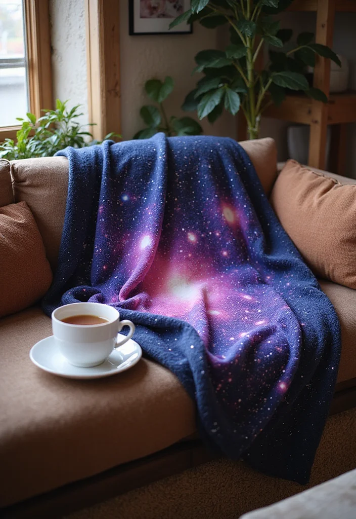Star Blanket Crochet Pattern: Complete Guide to Celestial-Inspired Blankets with 22 Ideas - 2. Galaxy Throw Blanket