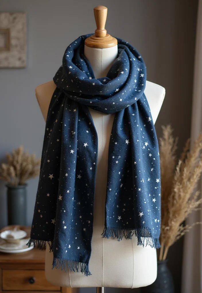 Star Blanket Crochet Pattern: Complete Guide to Celestial-Inspired Blankets with 22 Ideas - 20. Starry Night Scarf