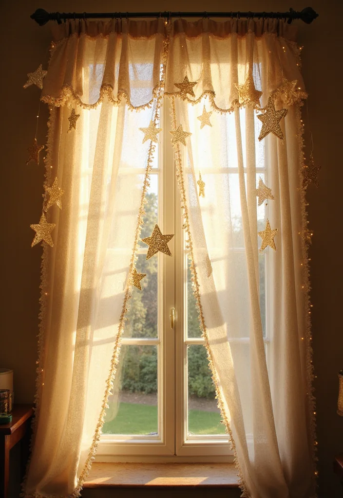 Star Blanket Crochet Pattern: Complete Guide to Celestial-Inspired Blankets with 22 Ideas - 22. Twinkling Star Window Treatment