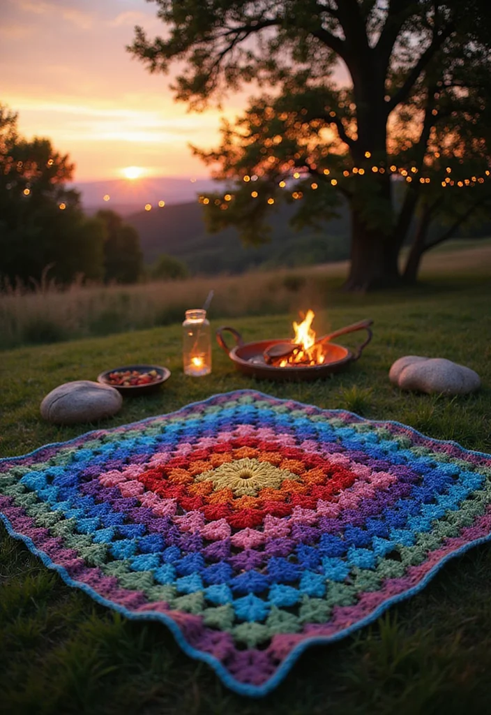 Star Blanket Crochet Pattern: Complete Guide to Celestial-Inspired Blankets with 22 Ideas - 4. Starry Night Granny Square Blanket