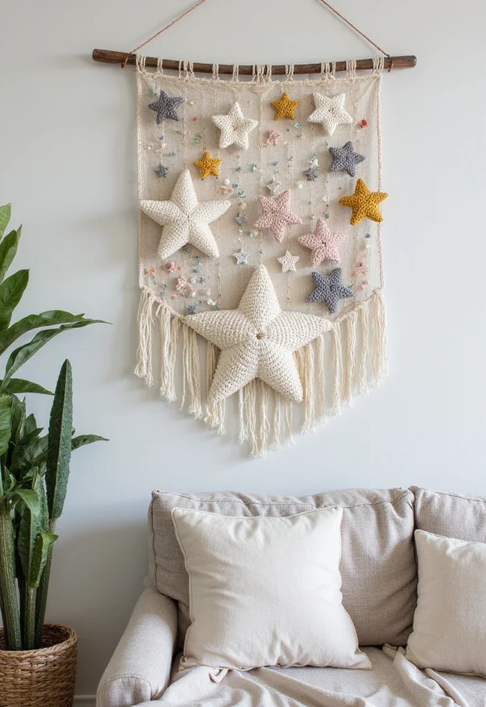 Star Blanket Crochet Pattern: Complete Guide to Celestial-Inspired Blankets with 22 Ideas - 6. Celestial Wall Hanging