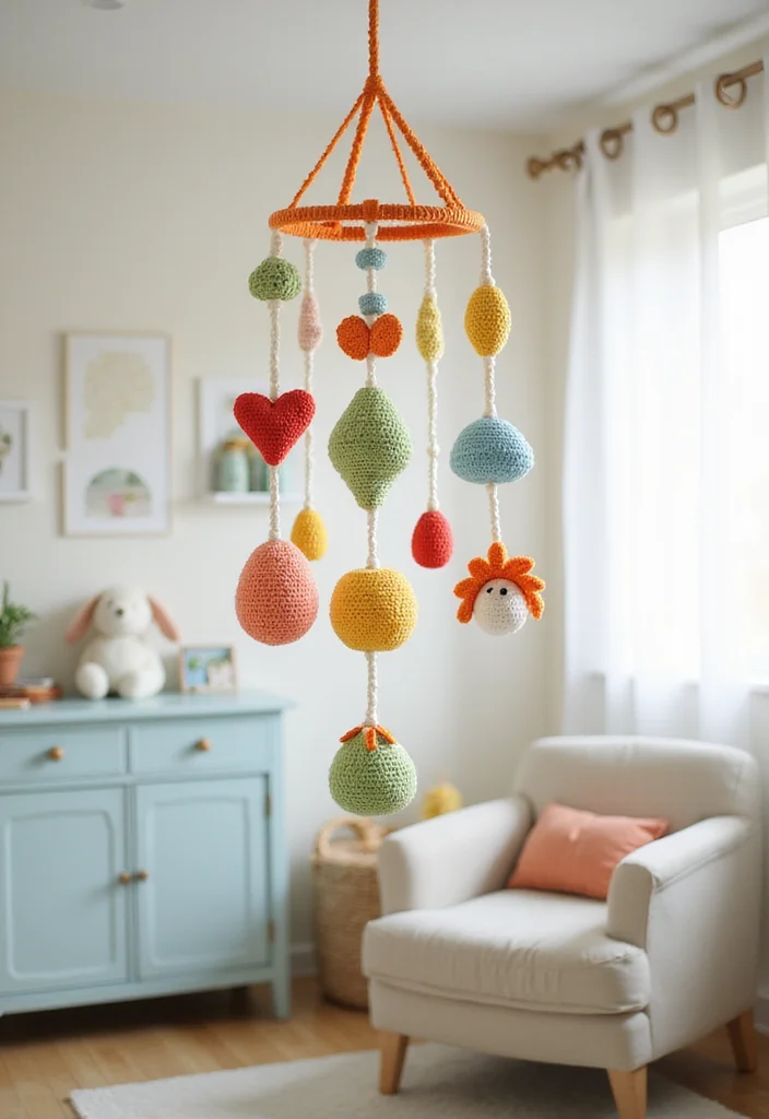 Tapestry Crochet Patterns Charts: Friendly Guide to Colorwork Projects with 22 Practical Examples - 21. Vibrant Baby Mobile