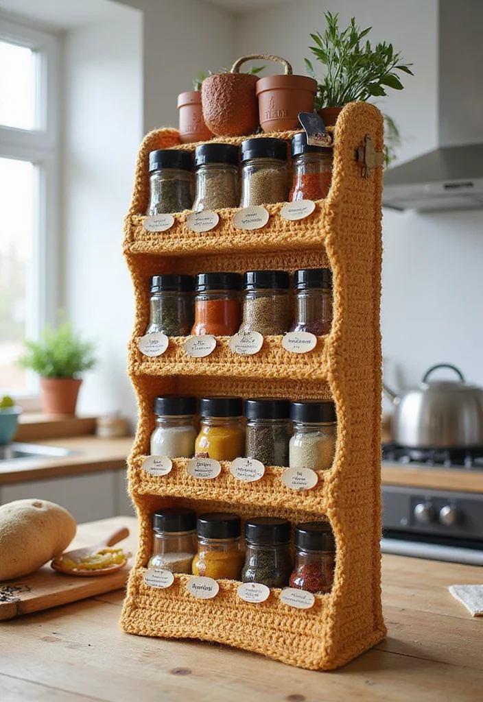 Tapestry Crochet Patterns Charts: Friendly Guide to Colorwork Projects with 22 Practical Examples - 22. Creative Home Spice Rack