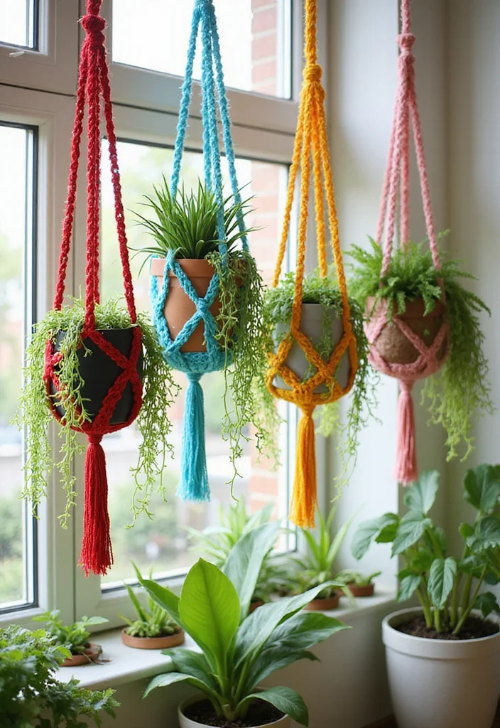 Tapestry Crochet Patterns Charts: Friendly Guide to Colorwork Projects with 22 Practical Examples - 5. Plant Hangers with a Twist